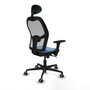 Piqueras y Crespo Chaise de Bureau avec Appui-tête 3D036G1 Bleu ciel