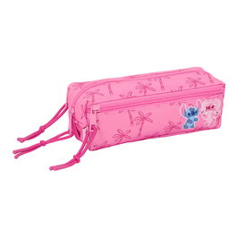 Trousse Fourre-Tout Triple Lilo & Stitch Chill Rose Menthe 22 x 8,5 x 6 cm