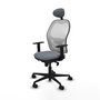 Piqueras y Crespo Chaise de Bureau Jorquera 1D036N1 Gris et Blanc