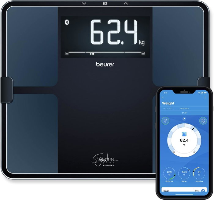 Beurer BF-915 BF915 Balance Diagnostic Digital Bluetooth avec Calcul IMC, Graisse Corporelle, Eau et Masse Musculaire - Balance Personnelle Connectée Beurer BF-915 BF915 Balance Diagnostic Digital Bluetooth avec Calcul IMC, Graisse Corporelle, Eau et Masse Musculaire - Balance Personnelle Connectée