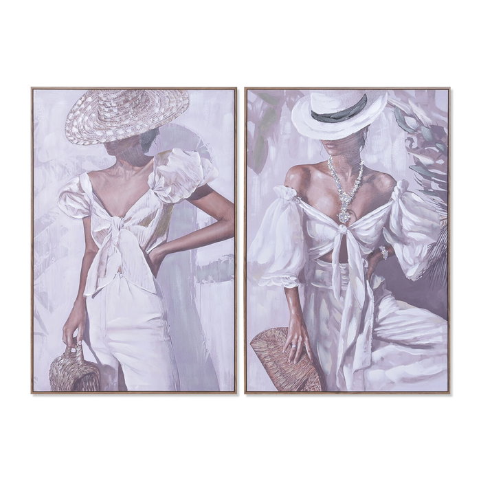 Home ESPRIT Toile ESPRIT Blanc Femme Scandinave (2 Unités) 80 x 3,5 x 120 cm Home ESPRIT Toile ESPRIT Blanc Femme Scandinave (2 Unités) 80 x 3,5 x 120 cm