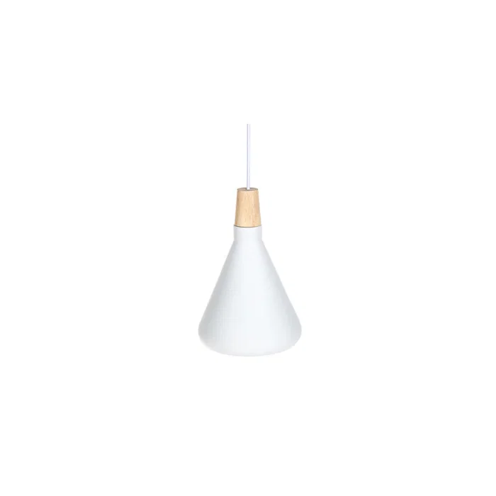Jordan Lámpa SKD-P2002-S-W - Lampe suspendue avec abat-jour en métal et bois, hauteur réglable, pour décoration moderne, blanc Jordan Lámpa SKD-P2002-S-W - Lampe suspendue avec abat-jour en métal et bois, hauteur réglable, pour décoration moderne, blanc