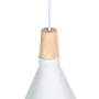 Jordan Lámpa SKD-P2002-S-W - Lampe suspendue avec abat-jour en métal et bois, hauteur réglable, pour décoration moderne, blanc