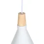 Jordan Lámpa SKD-P2002-S-W - Lampe suspendue avec abat-jour en métal et bois, hauteur réglable, pour décoration moderne, blanc