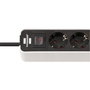 Brennenstuhl Ecolor 4 fold USB C Multiprise Blanc / Noir