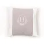 Today Coussin décoratif Charme 40x40 cm - Broderie Berenice - Housse en coton et chambray bicolore - Garnissage polyester