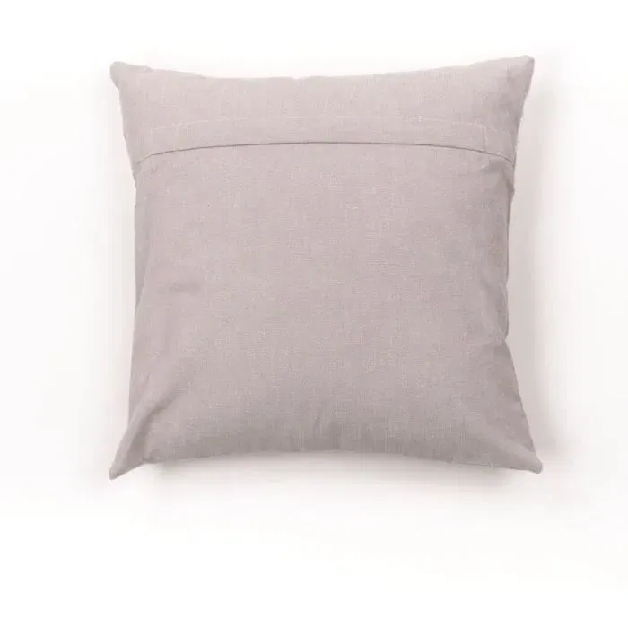 Today Coussin décoratif Charme 40x40 cm - Broderie Berenice - Housse en coton et chambray bicolore - Garnissage polyester