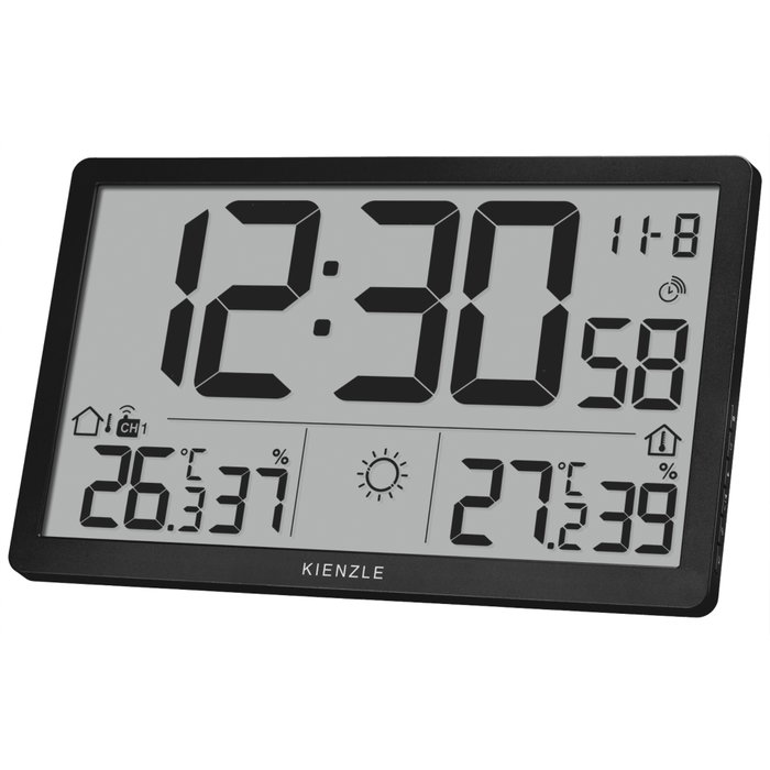 Kienzle Jumbo NEO LCD Weather Wall Clock Black Kienzle Jumbo NEO LCD Weather Wall Clock Black