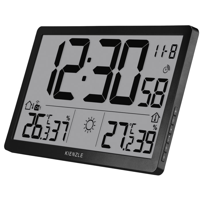 Kienzle Jumbo NEO LCD Weather Wall Clock Black Kienzle Jumbo NEO LCD Weather Wall Clock Black