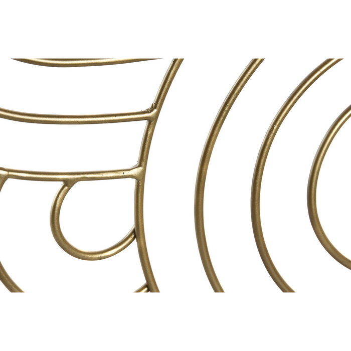 Décoration murale DKD Home Decor Doré Argenté Abstrait Oriental 61 x 1 x 61 cm (2 Unités)