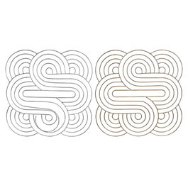 Décoration murale DKD Home Decor Doré Argenté Abstrait Oriental 61 x 1 x 61 cm (2 Unités)