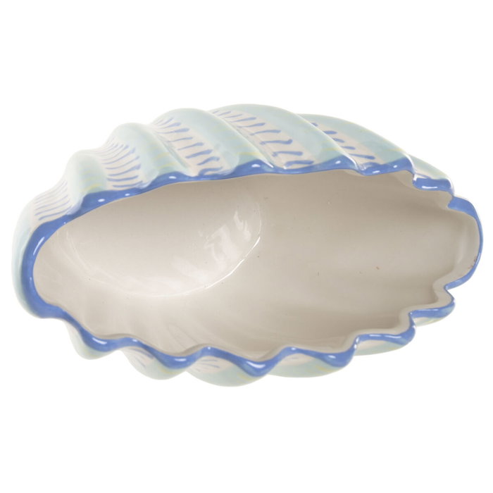Home ESPRIT Vase Bleu ciel Grès Coquillage méditerranéen