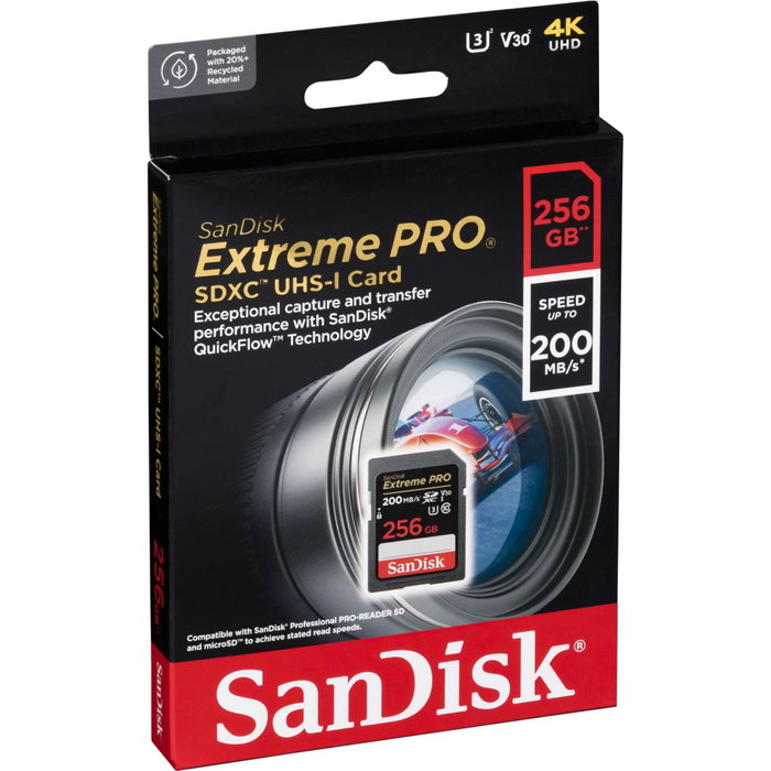 SanDisk Carte SD Extreme Pro 256 Go - Noir