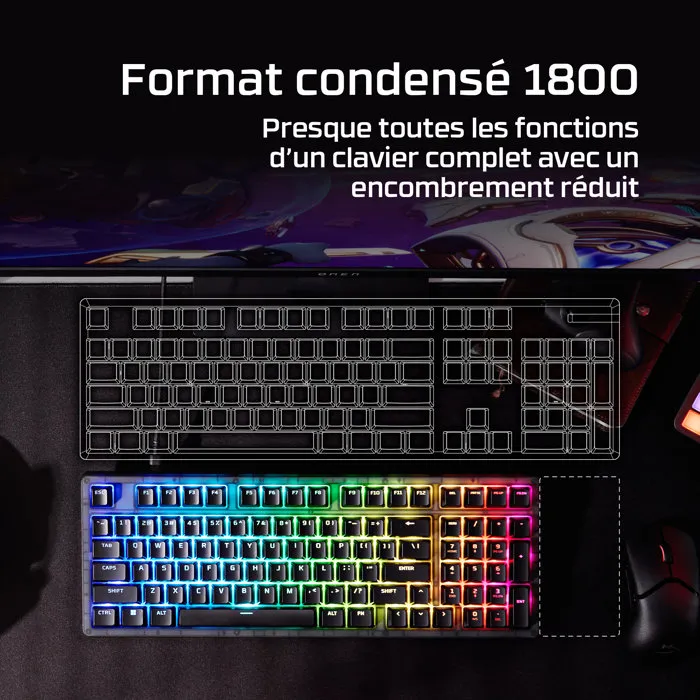 HyperX Origins 2 1800 - Clavier Gamer Mécanique Filaire AZERTY