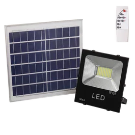 HOKO Kit Projecteur LED Solaire 50W 5000Lm avec Capteur, Télécommande et Panneau 6V/15W - HO-626004-CW