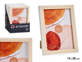 Giftdecor Porte-photo blanc bois 15x20 cm en plastique et verre avec crochet mural (Set de 24)
