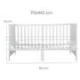 Roba Lit bébé évolutif Easy Sleep 70 x 140 cm, blanc laqué - Transformable en lit junior, jusqu'à 7 ans ou 50 kg, conforme EN 716-1