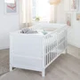 Roba Lit bébé évolutif Easy Sleep 70 x 140 cm, blanc laqué - Transformable en lit junior, jusqu'à 7 ans ou 50 kg, conforme EN 716-1