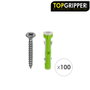 WOLFPACK LINEA PROFESIONAL Seau de chevilles Topgripper bimatériau Ø 8 mm avec vis, 100 pièces
