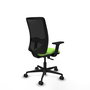Chaise Zulema Synchro 3 positions tissu Vert pistache Maille Noir Base en nylon noir Accoudoir 2D Sans appui-tête Roulettes 65mm nylon