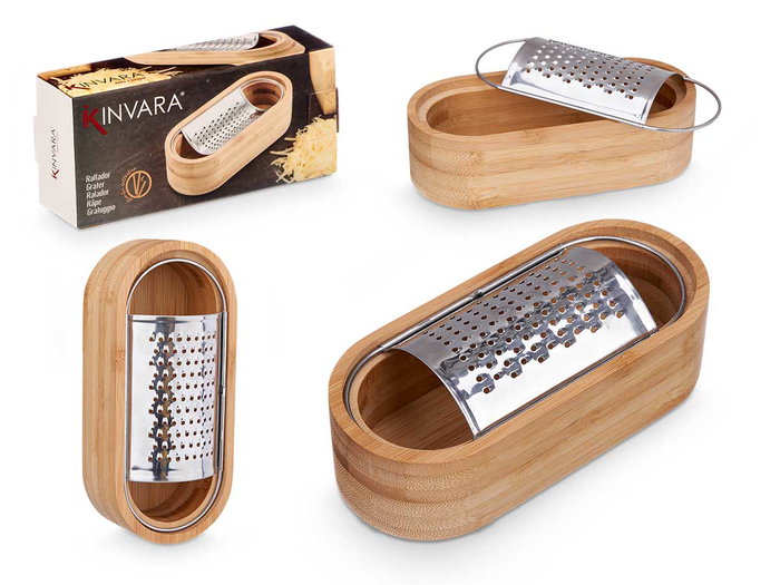 Kinvara Râpe avec Réservoir en Bambou 15.5x7x4 cm (Set de 12) Kinvara Râpe avec Réservoir en Bambou 15.5x7x4 cm (Set de 12)