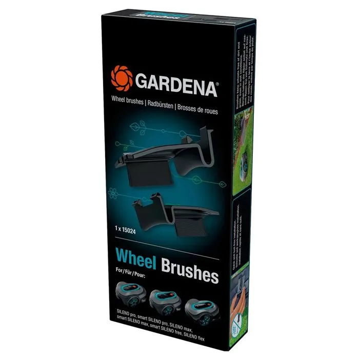 Brosses de nettoyage pour roues Gardena Sileno - Compatible max, free, sense - Entretien tondeuse robot