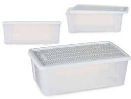 Stefanplast Boîte de Rangement 5 L Blanc 19.5x11.5x33 cm (Set de 12)