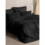 BigBuy Home Parure de couette Noir 220 x 240 cm avec 2 taies d'oreiller 60 x 60 cm en coton renforcé