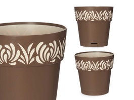 Stefanplast Pot en plastique Gaia marron 20 cm x 19 cm avec réservoir d'eau 3,2 L (Set de 12)