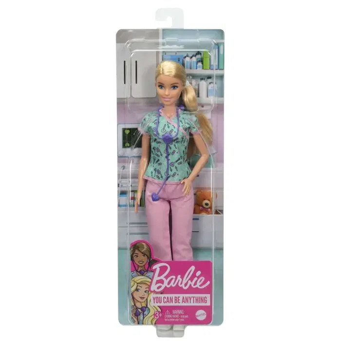 Barbie - Poupée Barbie Infirmière avec Accessoires Médicaux - Jouet Enfant Dès 3 Ans - Modèle GTW39