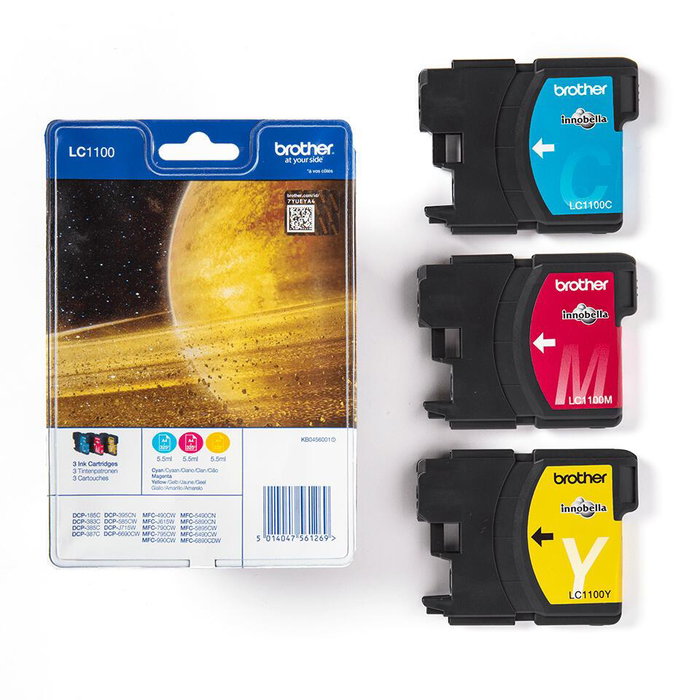 Brother Multipack d'encres LC-1100RBWBP C,M,Y en Blister Brother Multipack d'encres LC-1100RBWBP C,M,Y en Blister
