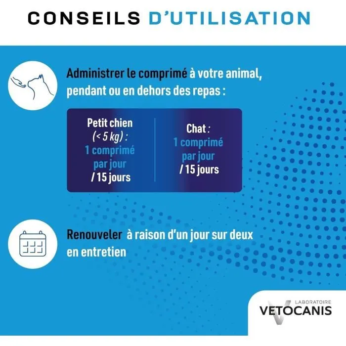 Vetocanis Dentifrice à Croquer Anti-Tartre pour Chien et Chat - 30 Comprimés avec Propolis et Arôme Poulet - Soin Dentaire Complet pour Animaux