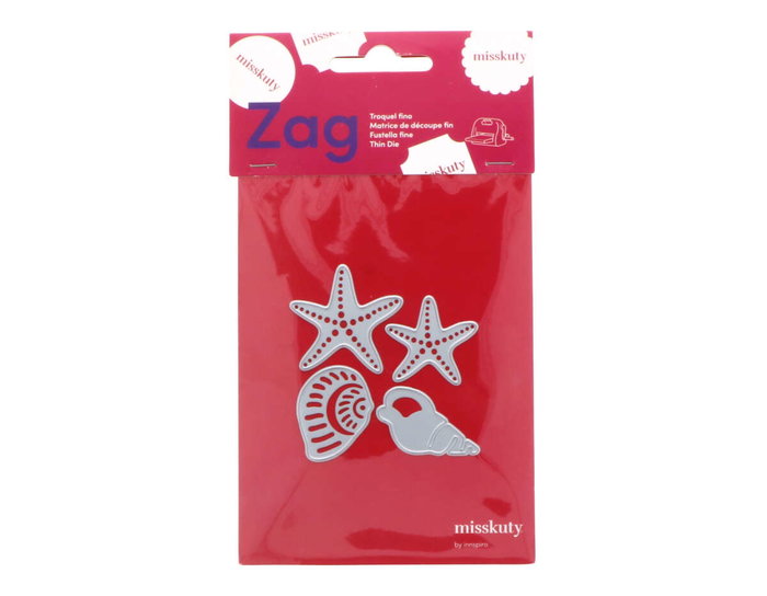 Misskuty Lot de 4 emporte-pièces fins ZAG Verano coquillages et étoiles Misskuty Lot de 4 emporte-pièces fins ZAG Verano coquillages et étoiles