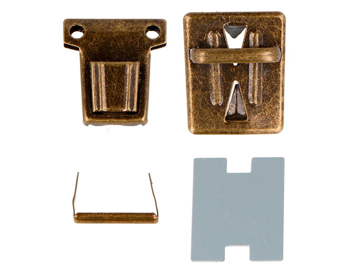 Innspiro Broche Tupi Rectangulaire Acier Or Vieux 31x27 mm (Lot de 2)
