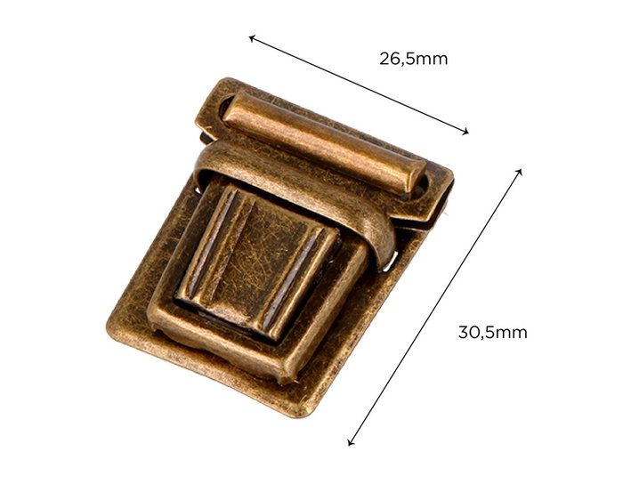 Innspiro Broche Tupi Rectangulaire Acier Or Vieux 31x27 mm (Lot de 2)