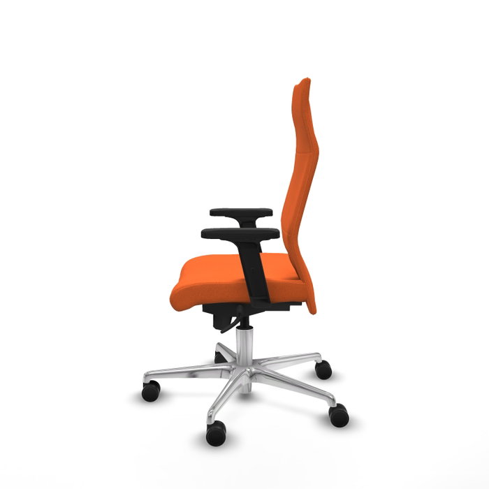 Piqueras Y Crespo Fauteuil Albacete Orange avec mécanisme synchrone et base aluminium Piqueras Y Crespo Fauteuil Albacete Orange avec mécanisme synchrone et base aluminium