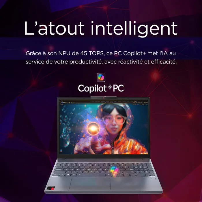 Lenovo IdeaPad Slim 3 15Q8X10 - 15,3 WUXGA - Snapdragon X - 16 Go RAM - 512 Go SSD - Gris Luna Grey Lenovo IdeaPad Slim 3 15Q8X10 - 15,3 WUXGA - Snapdragon X - 16 Go RAM - 512 Go SSD - Gris Luna Grey
