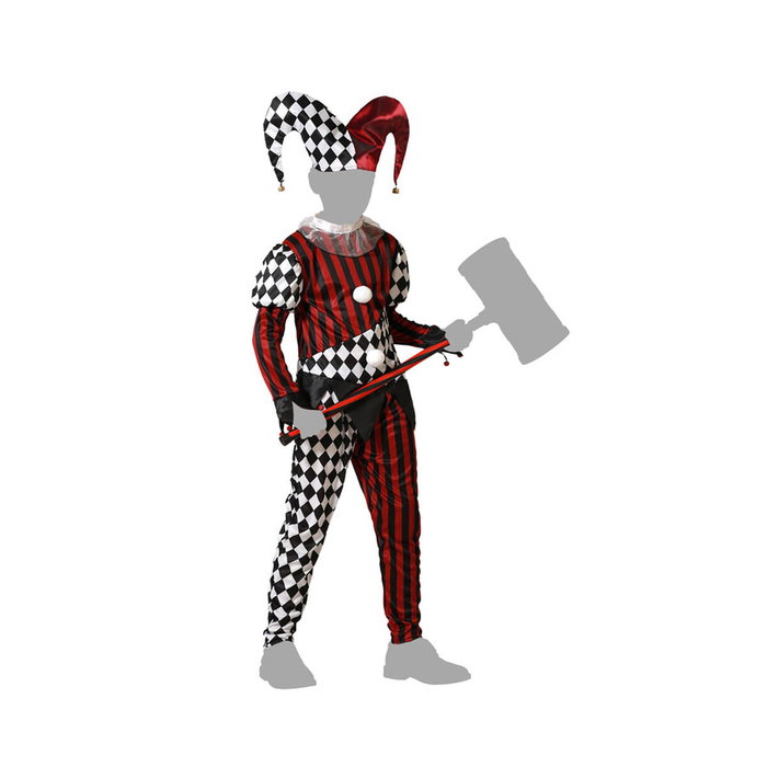 BigBuy Carnival Déguisement Arlequin pour Enfant Rouge et Noir, 5-6 Ans
