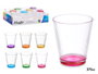 Vivalto Verre à Rayures Transparent Couleur 375 ml 9,3x10,5x9,3 cm (Set de 24)