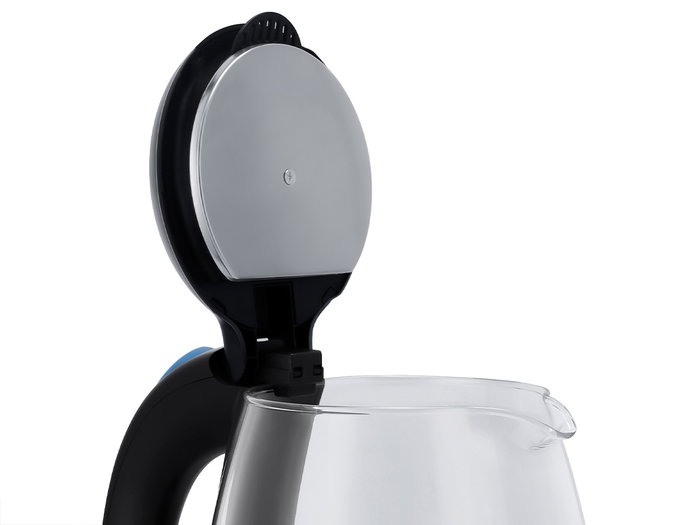Argon Bouilloire Noire LED Borosilicate 1,8 L Métal Verre Plastique 22x24,5x16 cm (Set de 6)