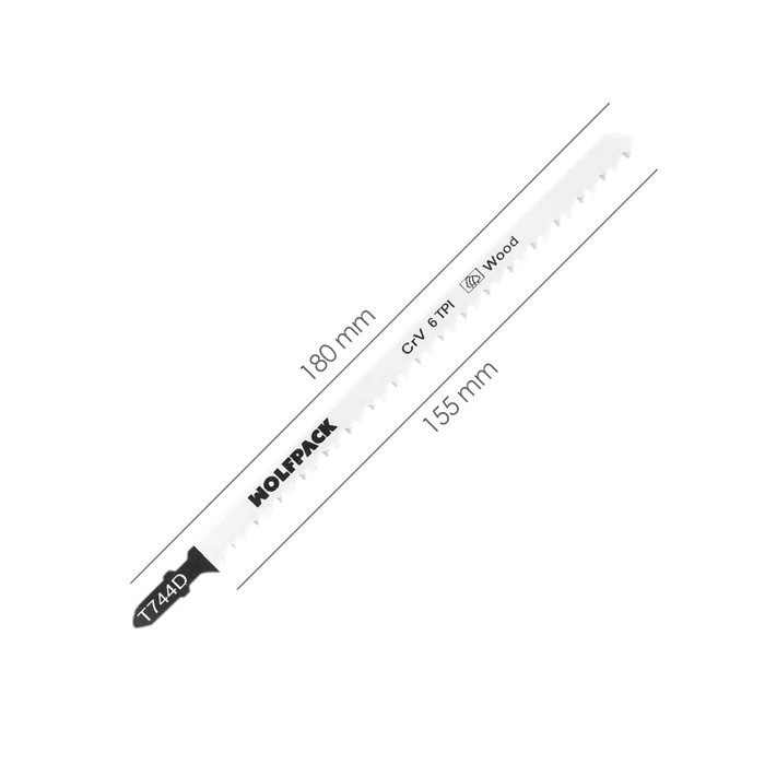 WOLFPACK LINEA PROFESIONAL Lot de 5 lames de scie sauteuse pour bois, coupe grossière, 180 mm