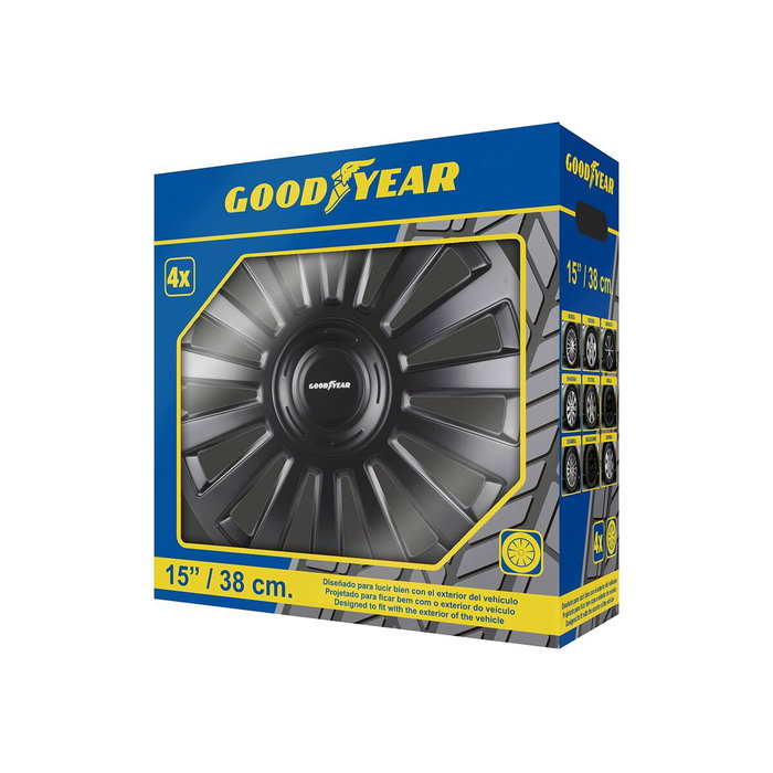 Melbourne Tapacubos Noir 15" GOD9068 Jeu 4 Enjoliveurs Acier Melbourne Tapacubos Noir 15" GOD9068 Jeu 4 Enjoliveurs Acier