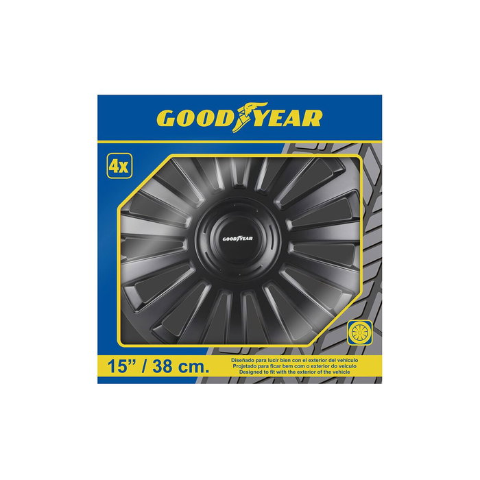 Melbourne Tapacubos Noir 15" GOD9068 Jeu 4 Enjoliveurs Acier Melbourne Tapacubos Noir 15" GOD9068 Jeu 4 Enjoliveurs Acier
