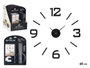 Giftdecor Horloge Autocollante 60 cm Noir Brillant Plastique EVA PET PP (Set de 12)