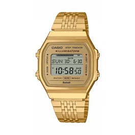 Casio Montre connectée ABL dorée 38 mm avec Bluetooth Smart, compteur de pas, mémoire 200 tours et alarmes - Synchronisation smartphone