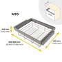 Emuca Kit tiroir en fil métallique et rack ajustable Quartz pour armoires, glissières extension totale et à fermeture douce, Module 70cm, Finition Titane