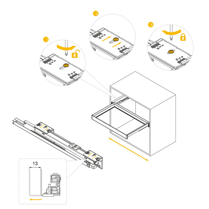 Emuca Kit tiroir en fil métallique et rack ajustable Quartz pour armoires, glissières extension totale et à fermeture douce, Module 70cm, Finition Titane