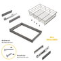Emuca Kit tiroir en fil métallique et rack ajustable Quartz pour armoires, glissières extension totale et à fermeture douce, Module 70cm, Finition Titane
