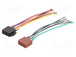4CARMEDIA Connecteur automobile ISO x2 avec cordons, 16 broches (8+8)