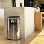 Kitchen Move CITY Poubelle de Cuisine 58 L, Ouvre-Poussoir Simple Pression, Inox avec Cerclage - Finition Miroir
